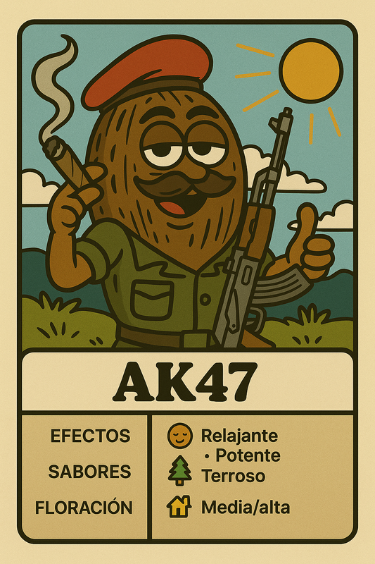 Semillas AK-47 con efecto duradero y sabor terroso picante