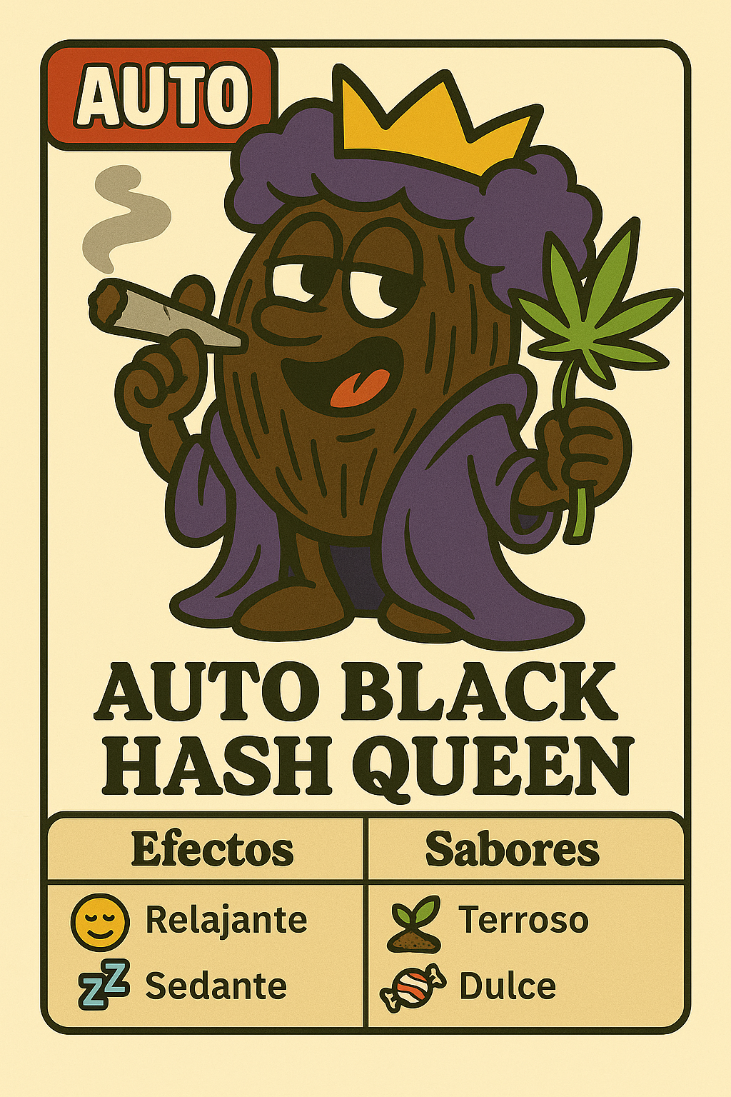 Semillas Auto Black Hash Queen con sabor a hachís y efecto relajante