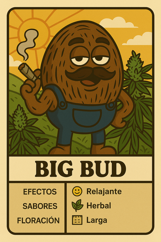 Semillas Big Bud con cogollos enormes y efecto relajante y dulce