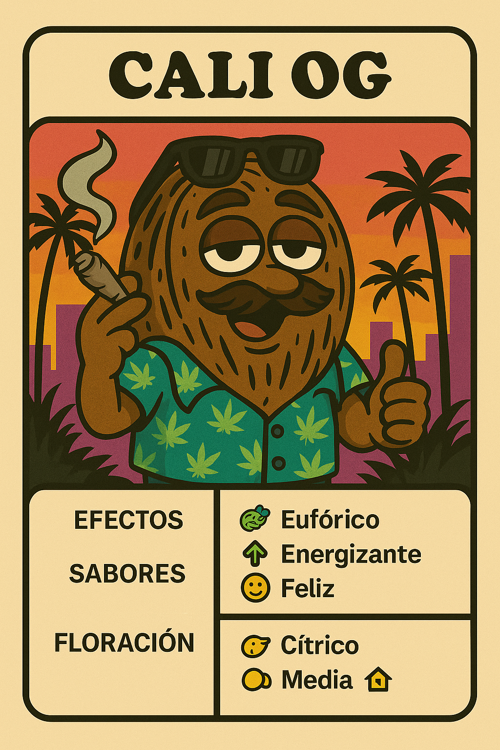 Semillas Cali OG con sabor cítrico especiado y efecto potente