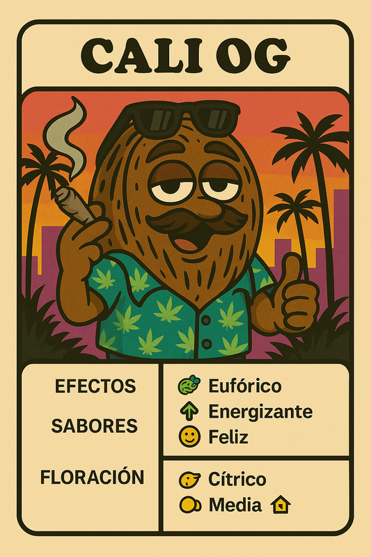 Semillas Cali OG con sabor cítrico especiado y efecto potente