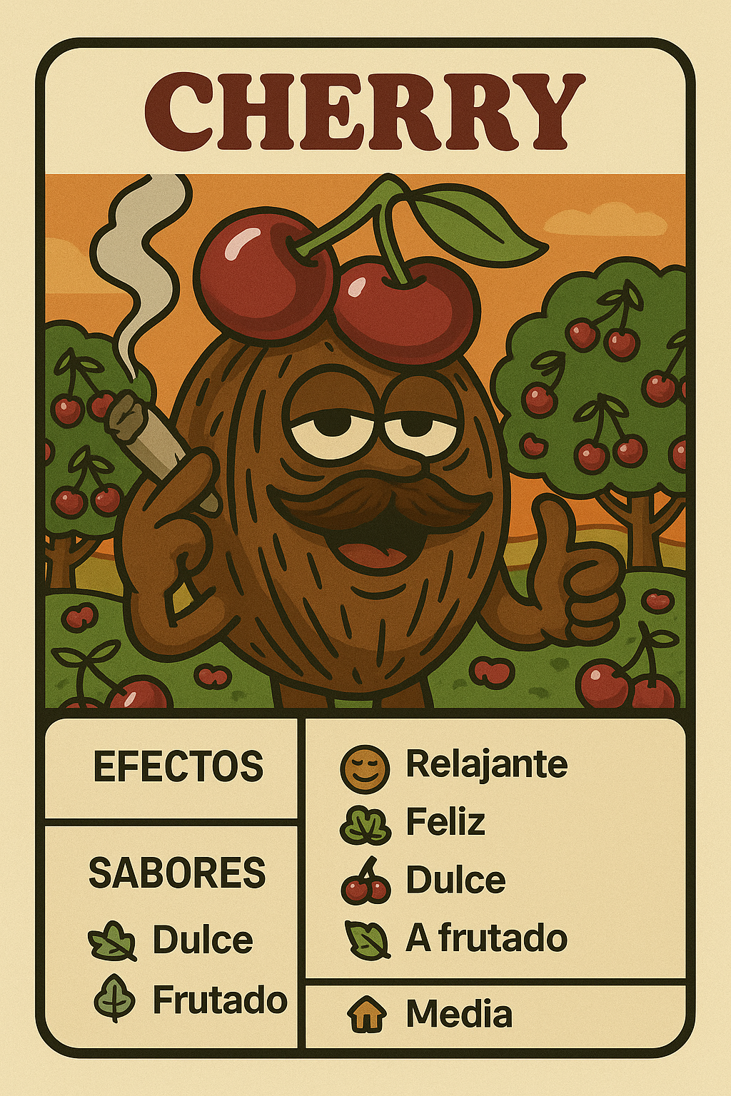 Semillas Cherry con sabor dulce a cereza y efecto relajante suave