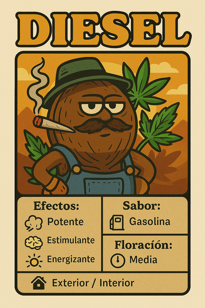 Semillas Diesel feminizadas – sabor a gasolina con efecto creativo y equilibrado | semillasdemarihuanabaratas.com
