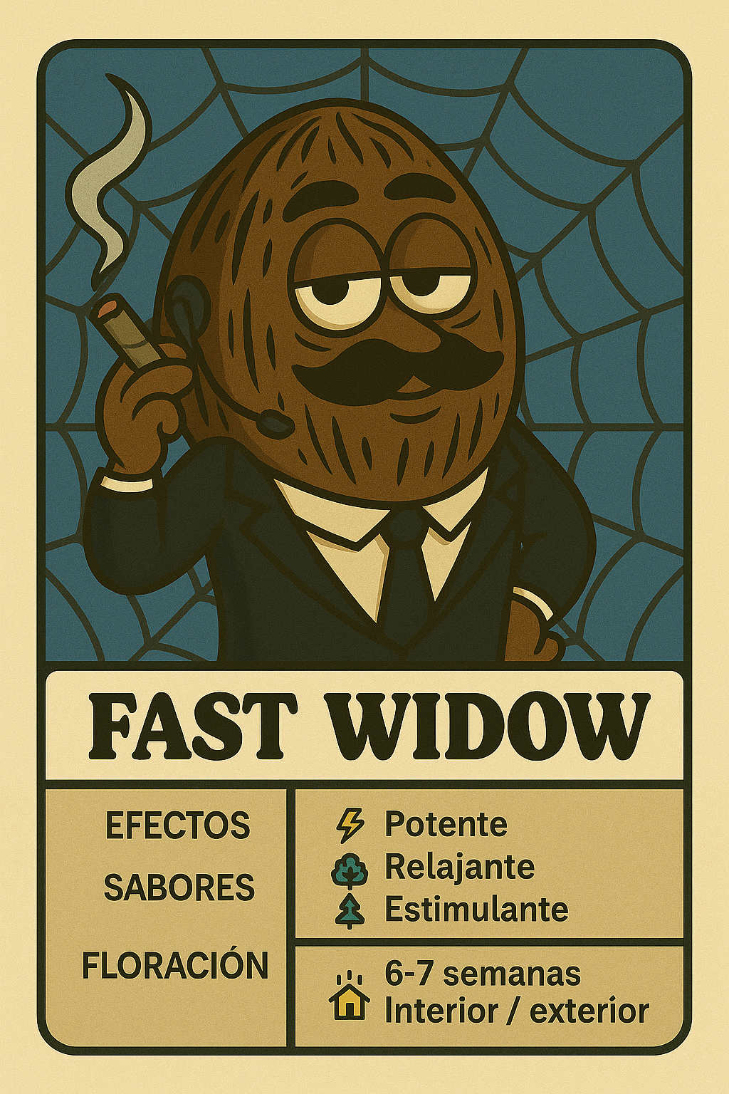 Semillas Fast Widow con floración rápida y efecto equilibrado potente