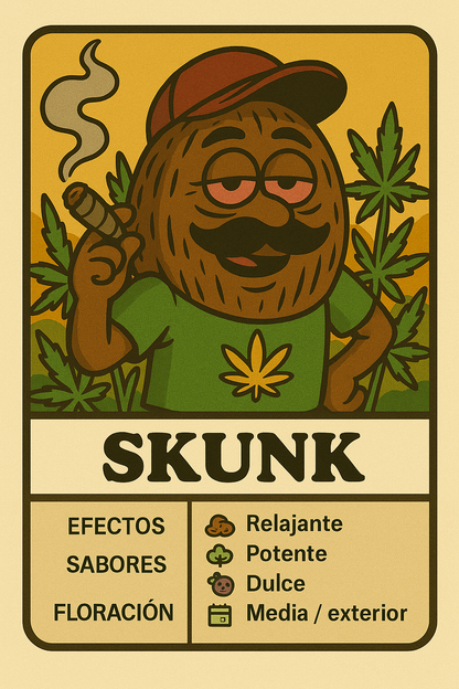 Semillas Skunk con aroma intenso y efecto equilibrado clásico