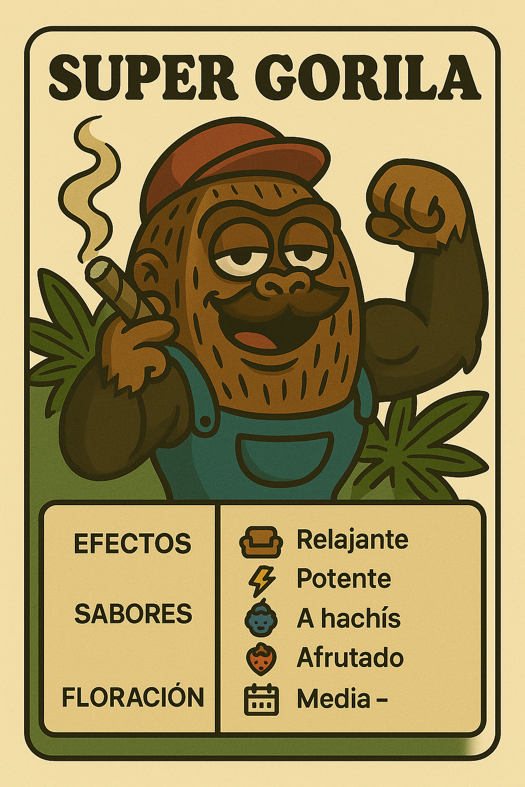 Semillas Super Gorila con efecto potente, relajante y sabor dulce a pino